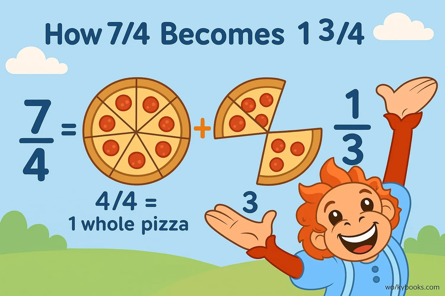 Converting improper fractions to mixed numbers