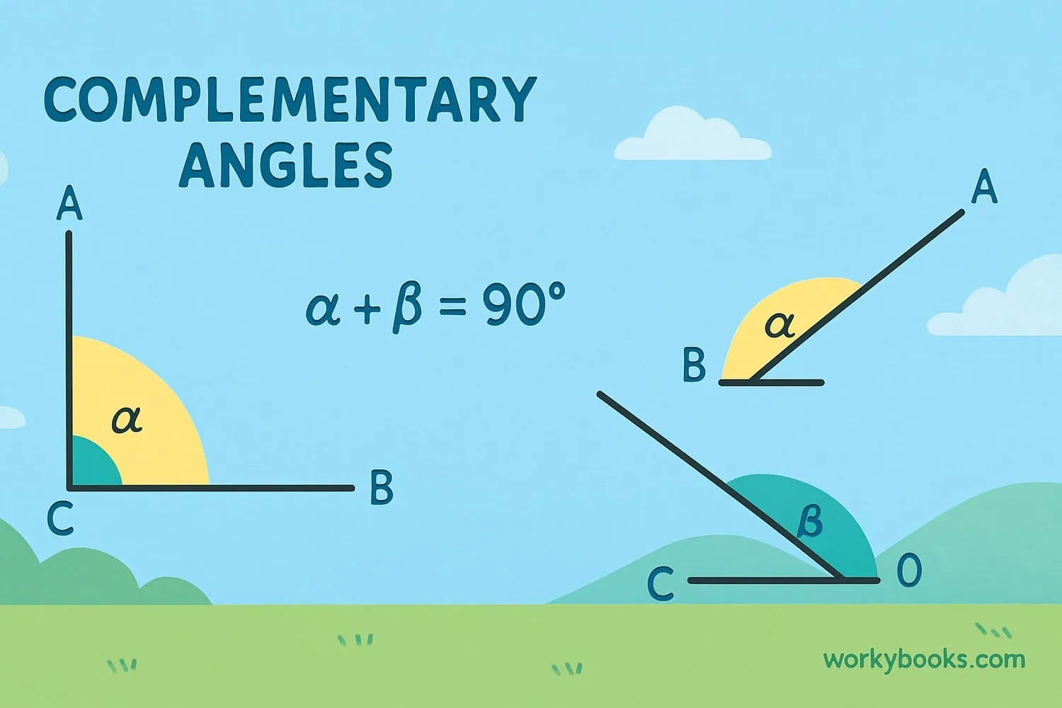 Adjacent and non-adjacent complementary angles