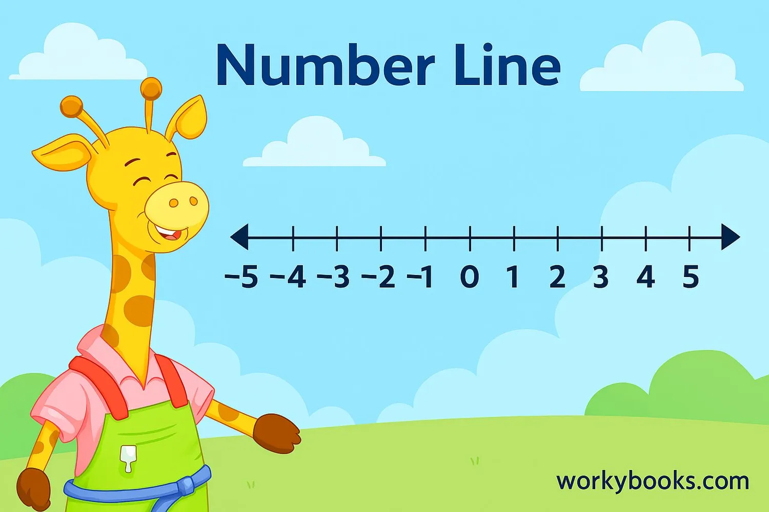 Number line showing integers from -5 to 5