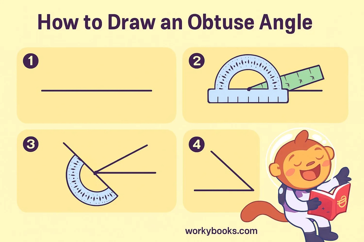 Step-by-step guide to drawing an obtuse angle