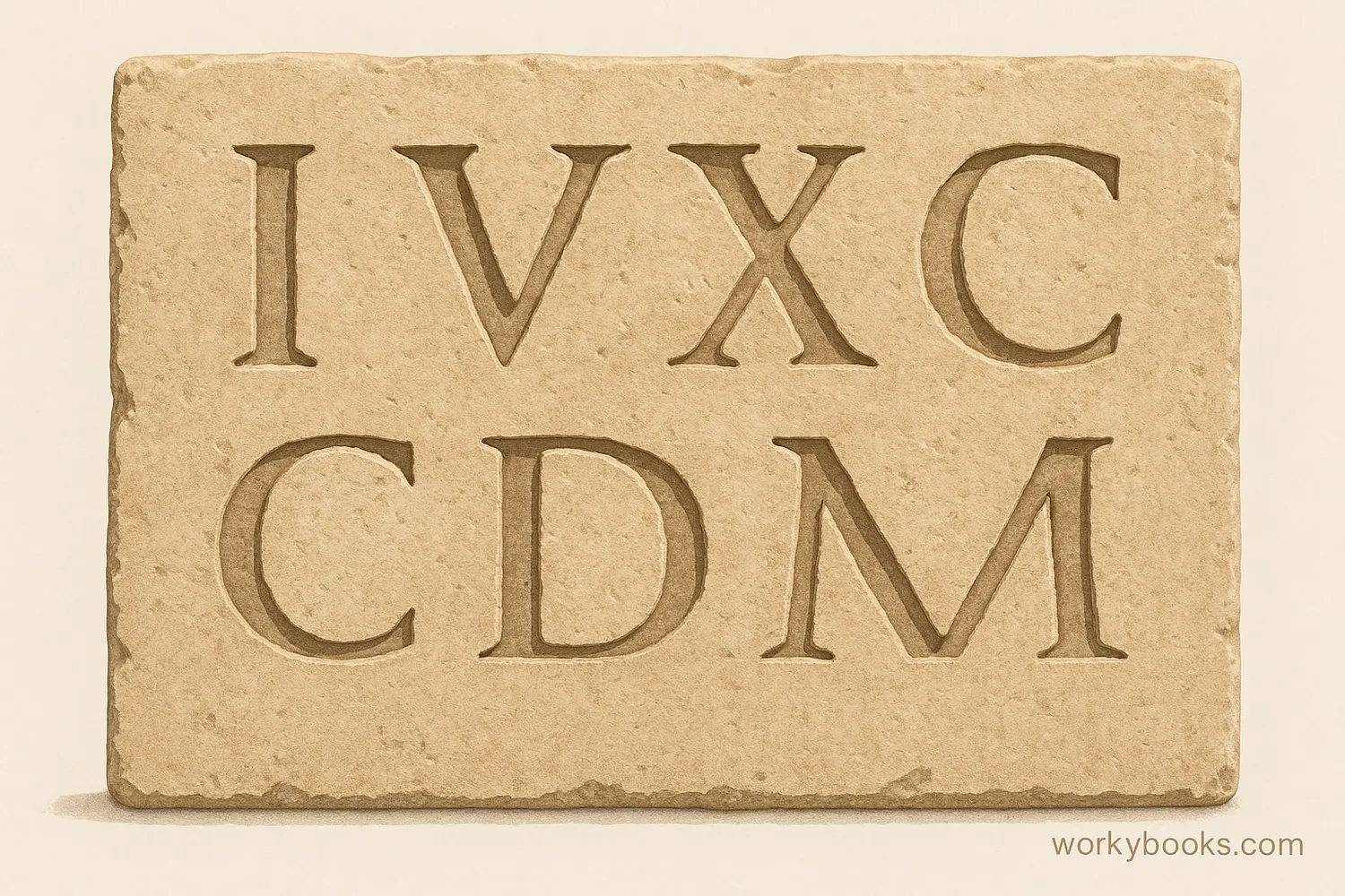 Visual representation of Roman numerals carved in stone