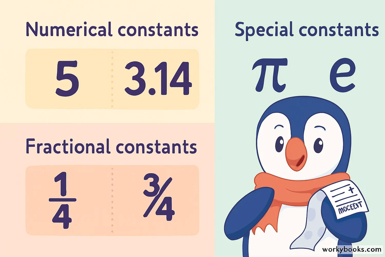 Image showing Different kinds of constants in mathematics