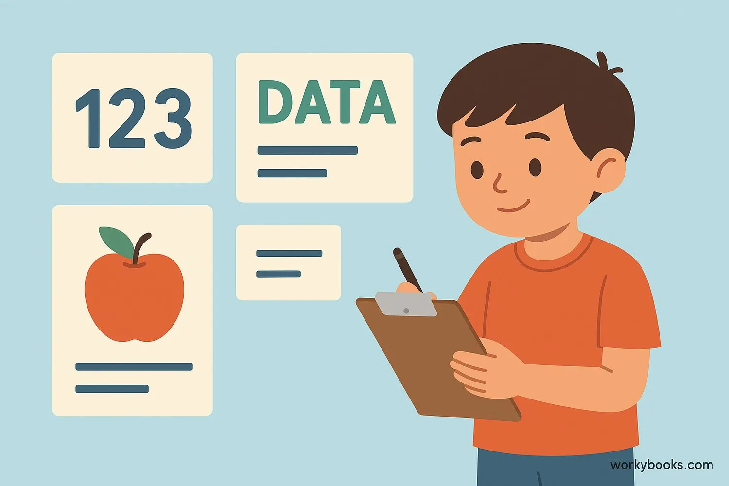 Visual representation of different types of data
