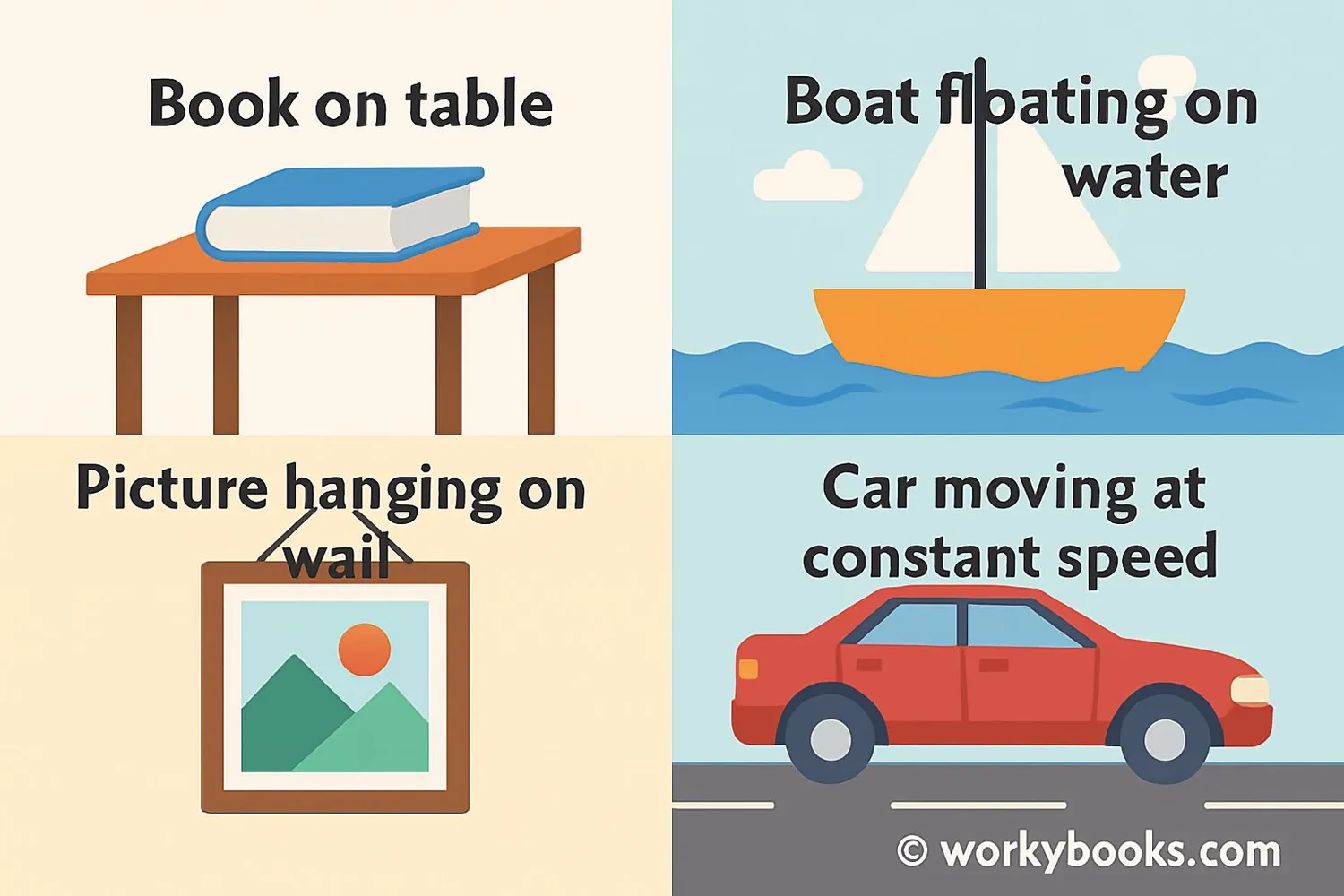 Illustration of balanced forces in everyday life