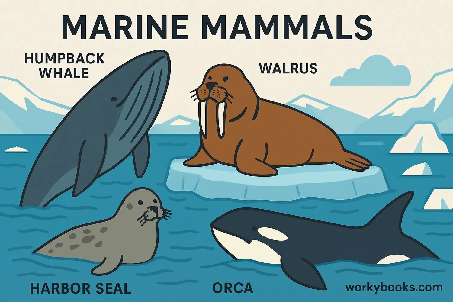 Marine mammals in their natural habitat