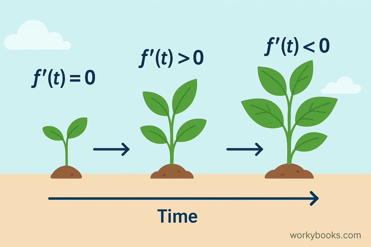 Visual showing how differential equations describe change
