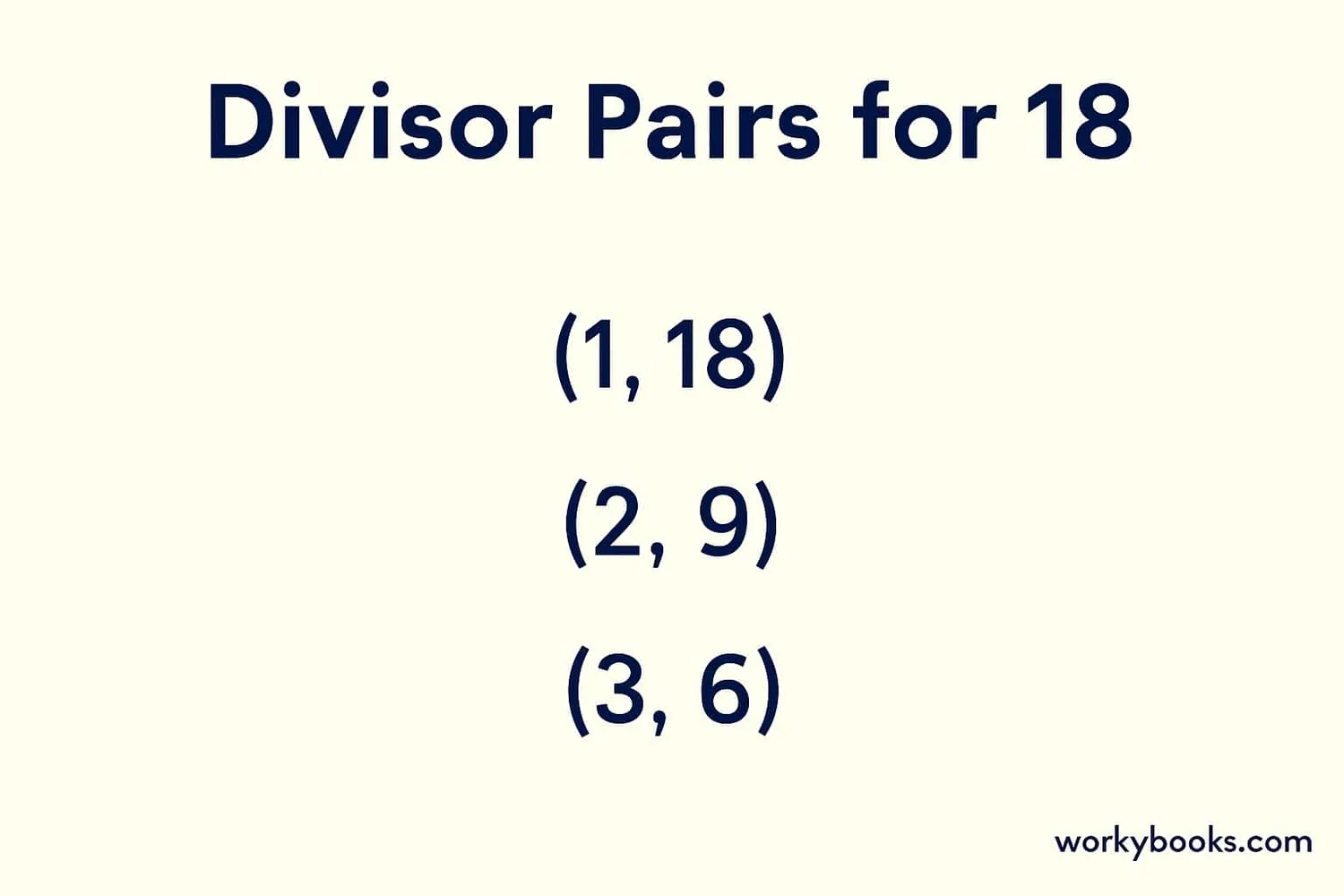 Finding divisor pairs for the number 18