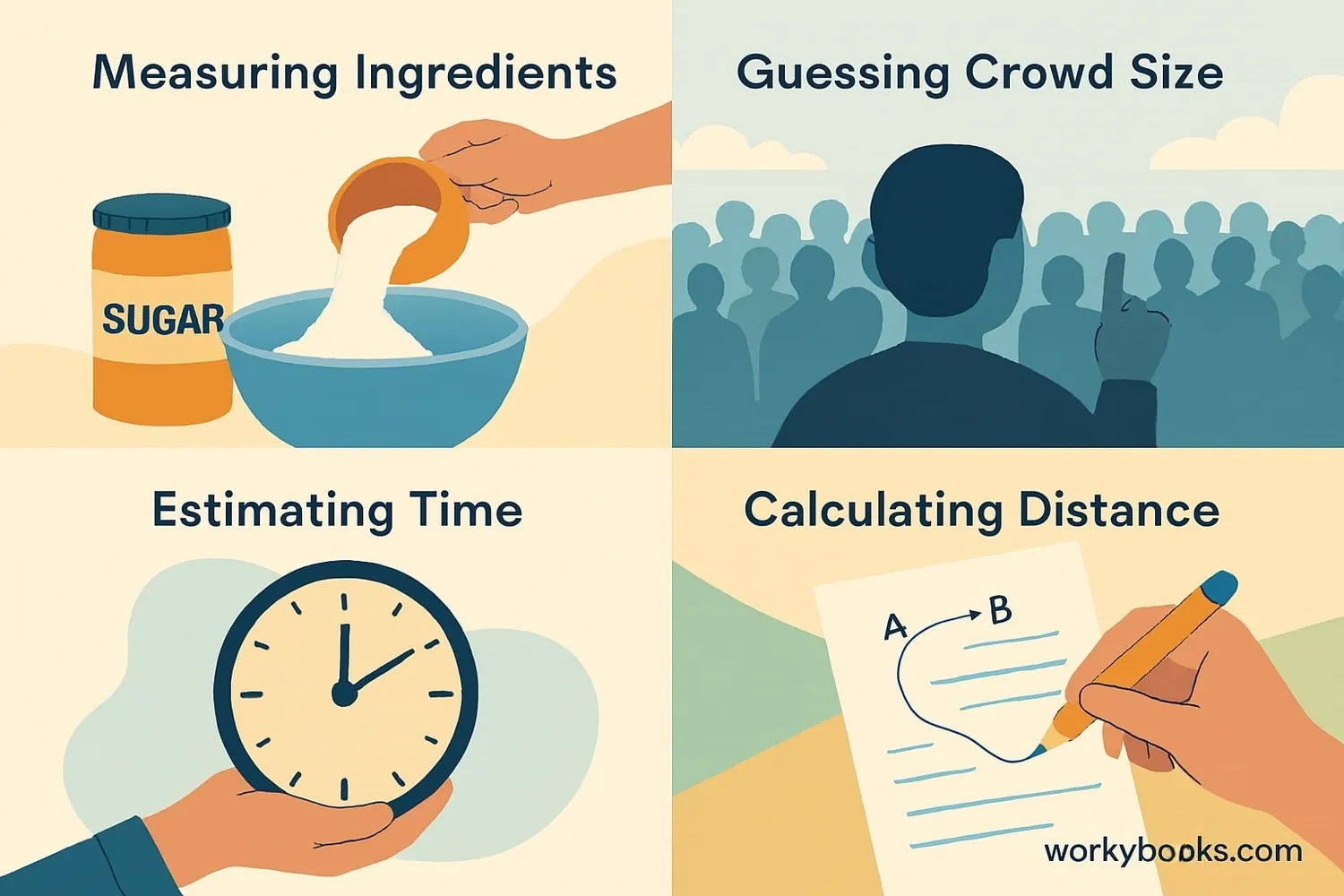 Estimation helps us in cooking, shopping, traveling, and more
