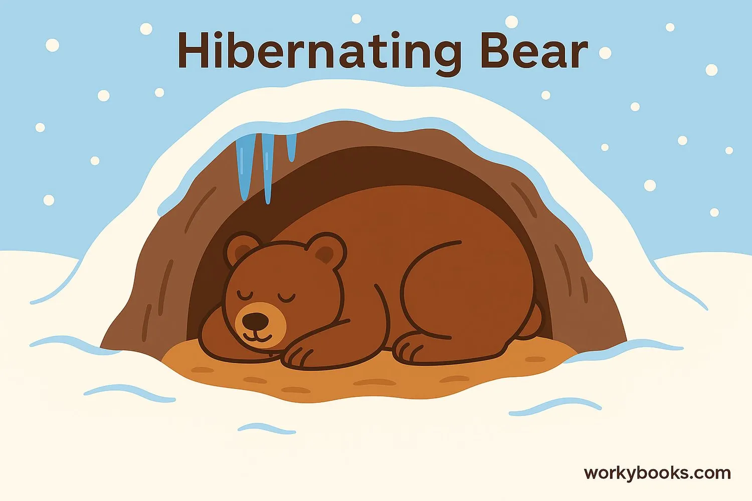Illustration showing an animal hibernating