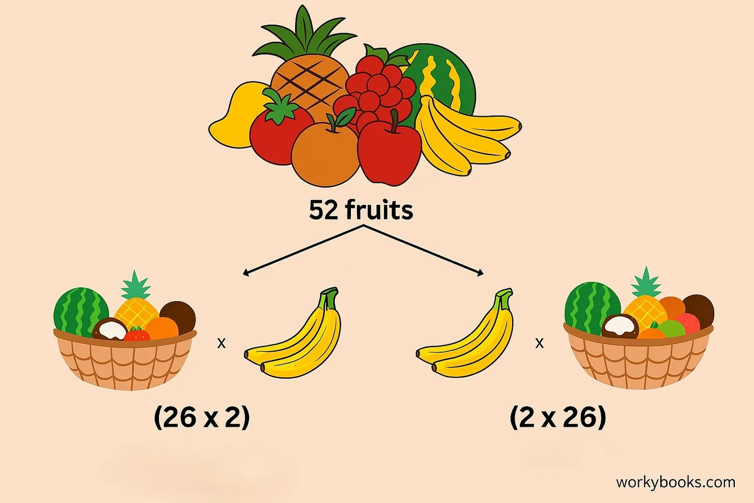Visual representation of factors as equal groups