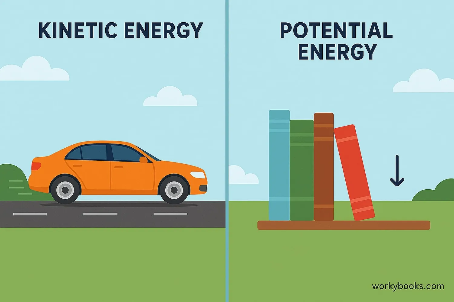Diagram showing kinetic and potential energy
