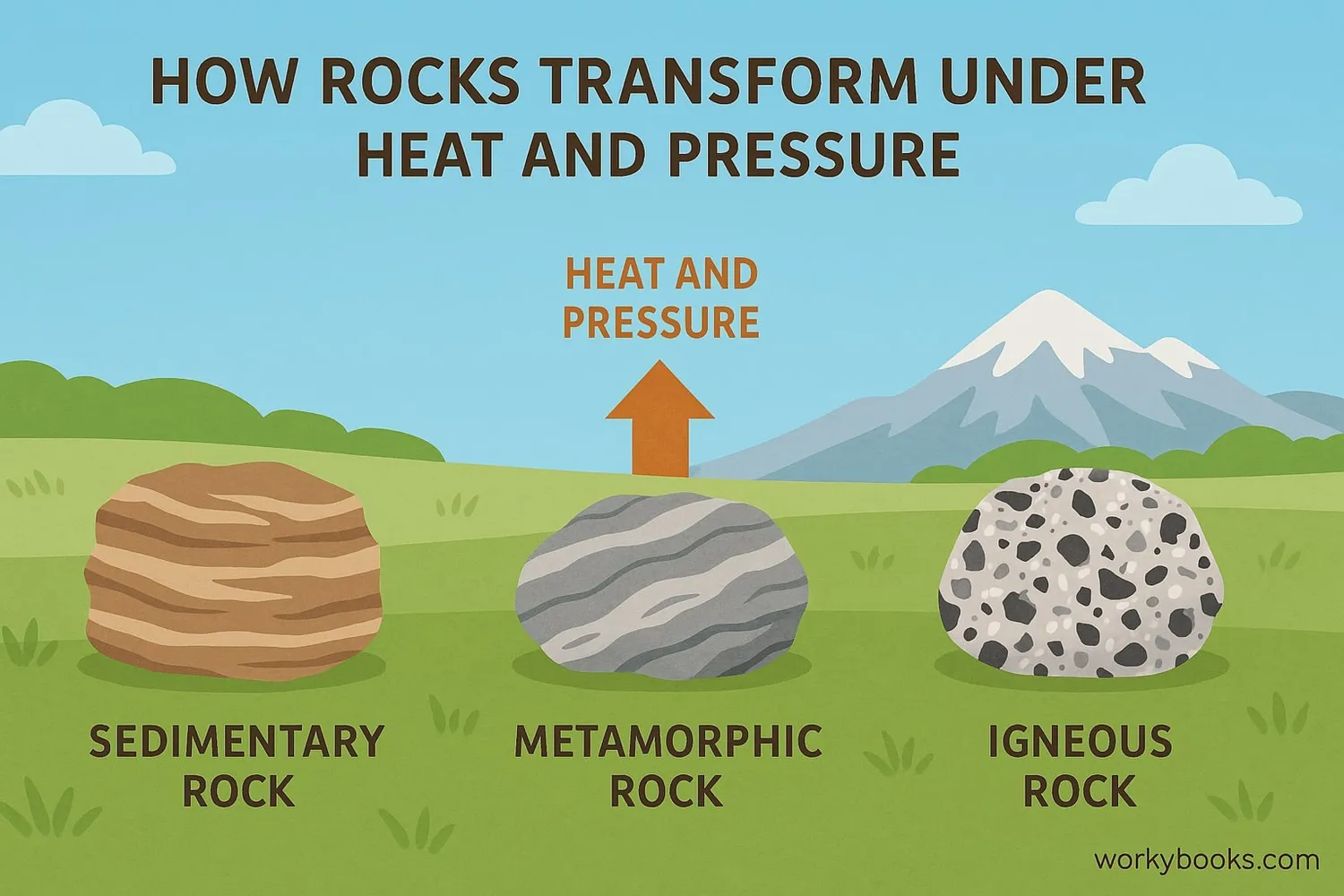 Visual representation of metamorphic rock formation