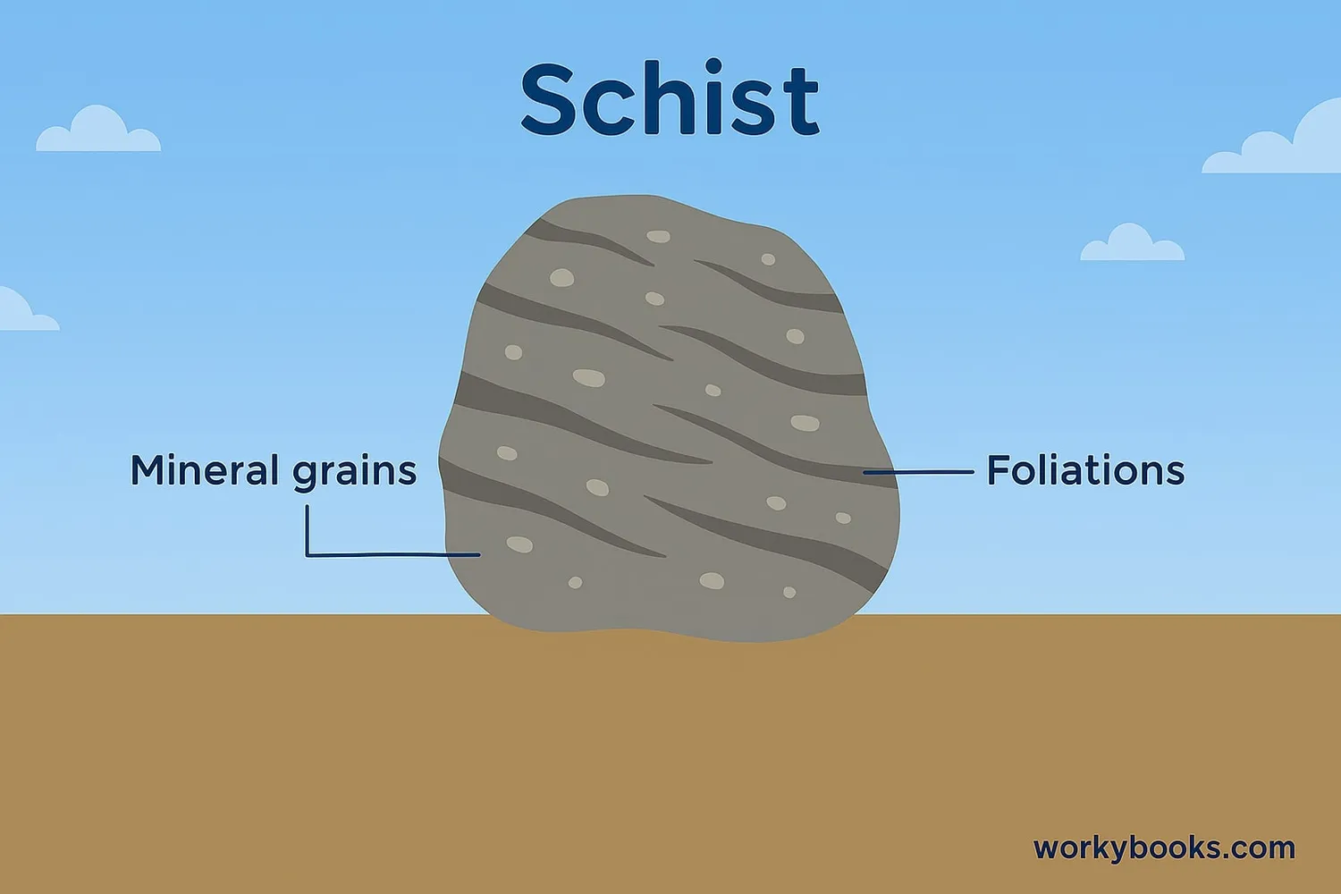 Schist rock with glittery mica