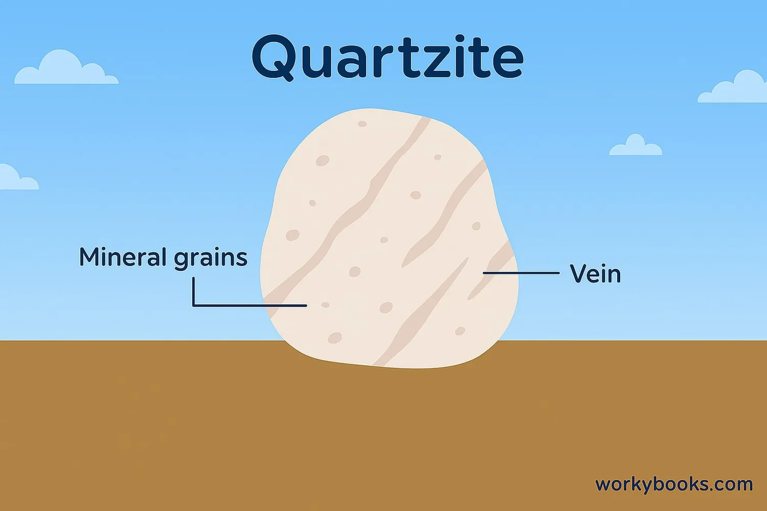 Quartzite with granular texture