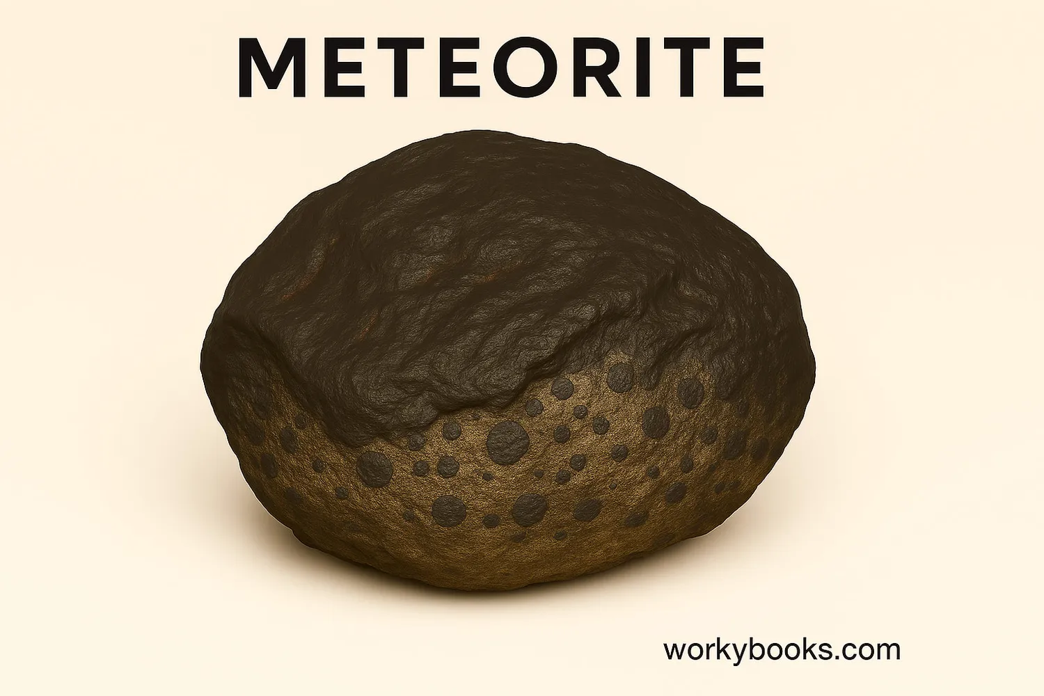 Photograph of a meteorite showing its rocky texture and melted surface