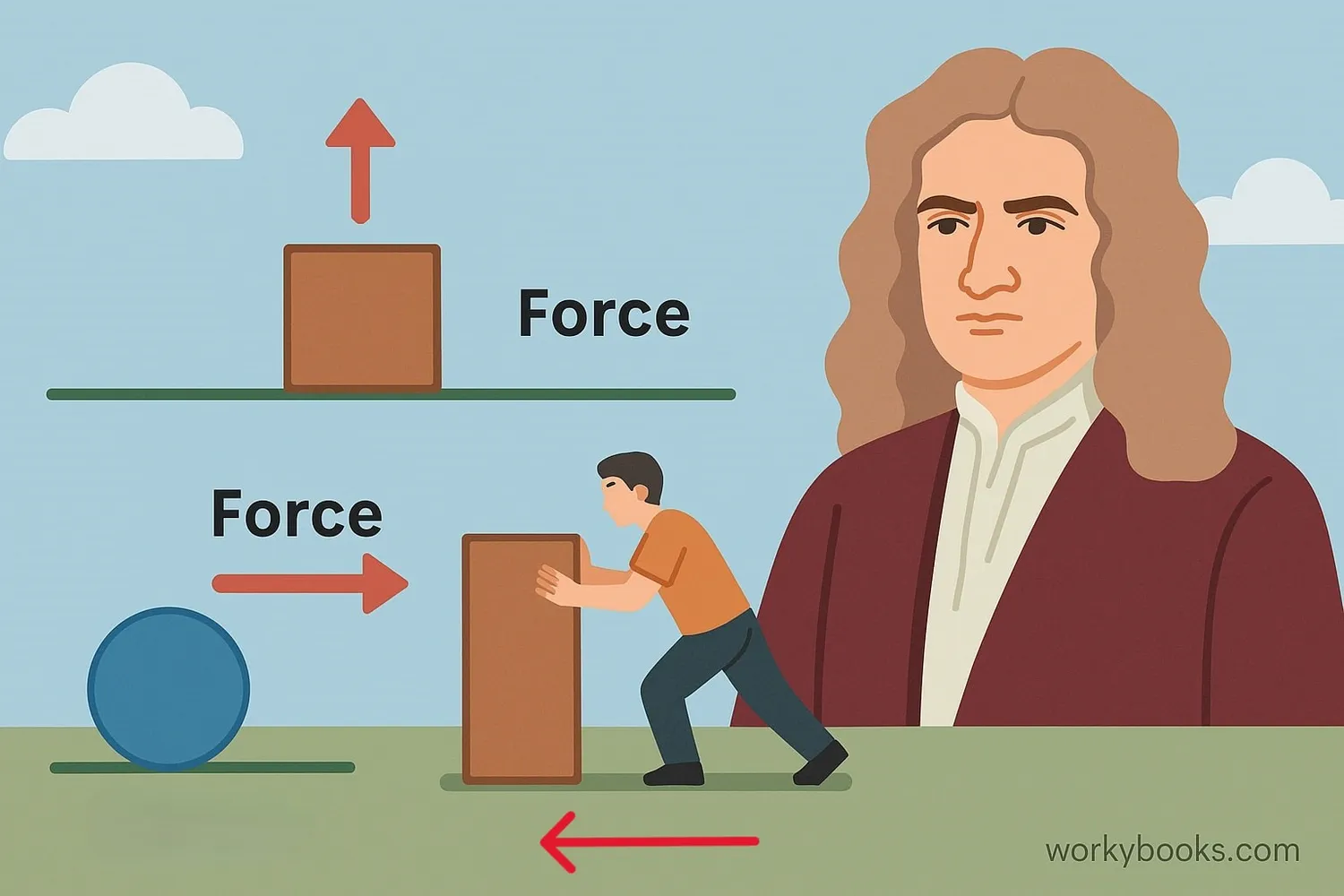 Visual representation of Newton's First Law