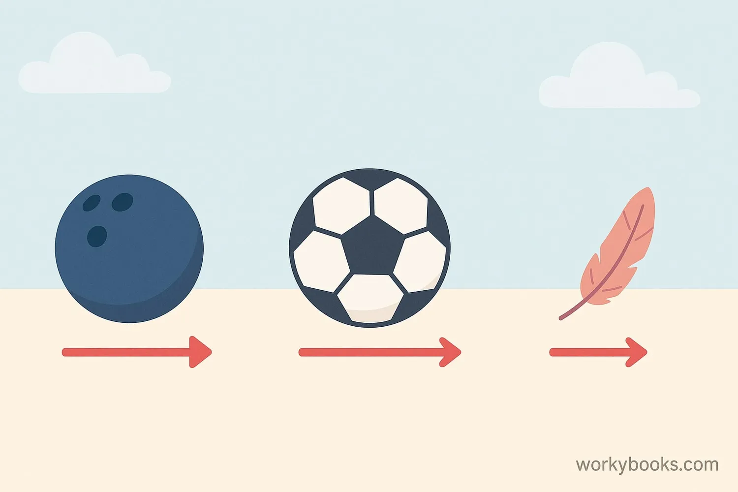 Illustration showing the concept of inertia