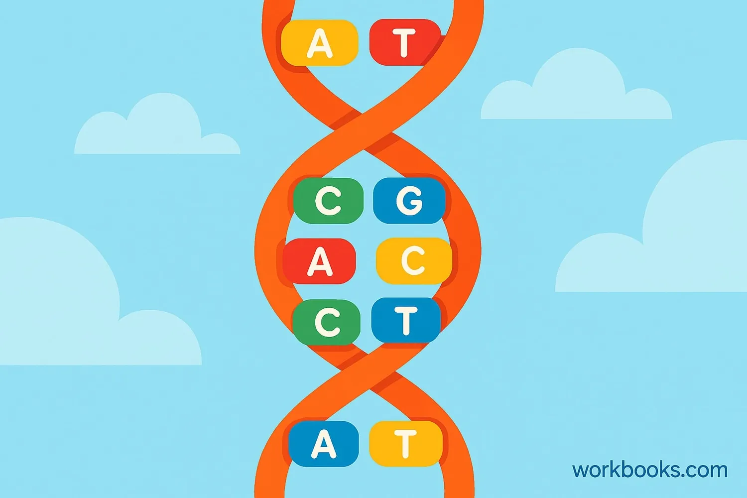 Visual representation of nucleotides forming a DNA strand