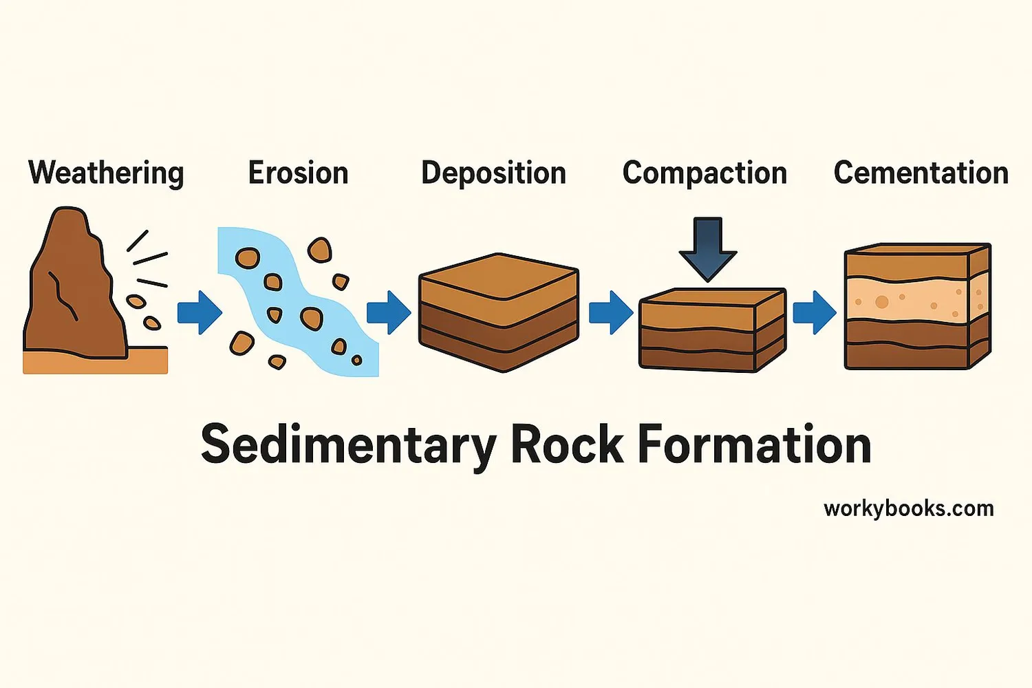 Sedimentary rock formation process diagram