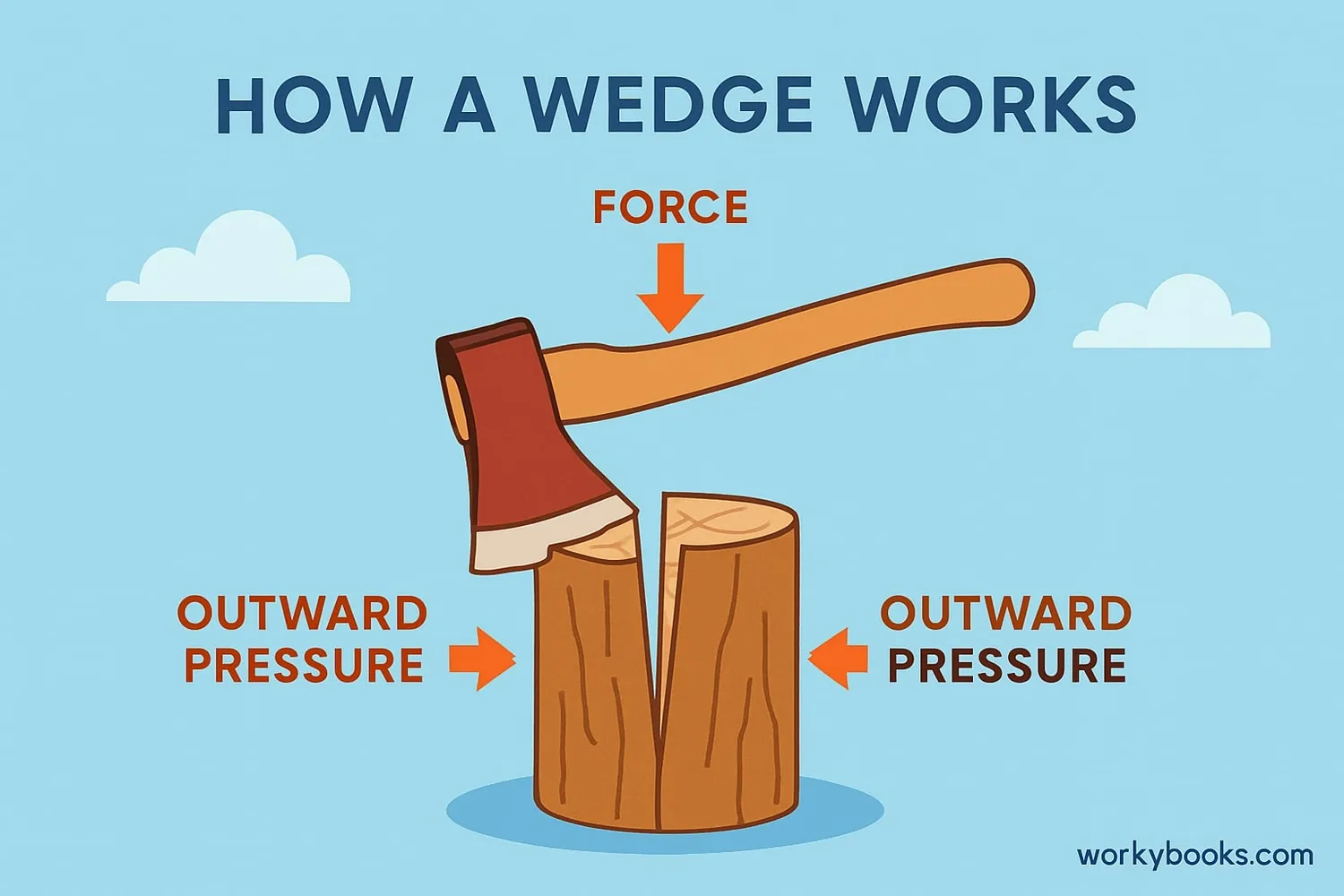 How a wedge converts force direction