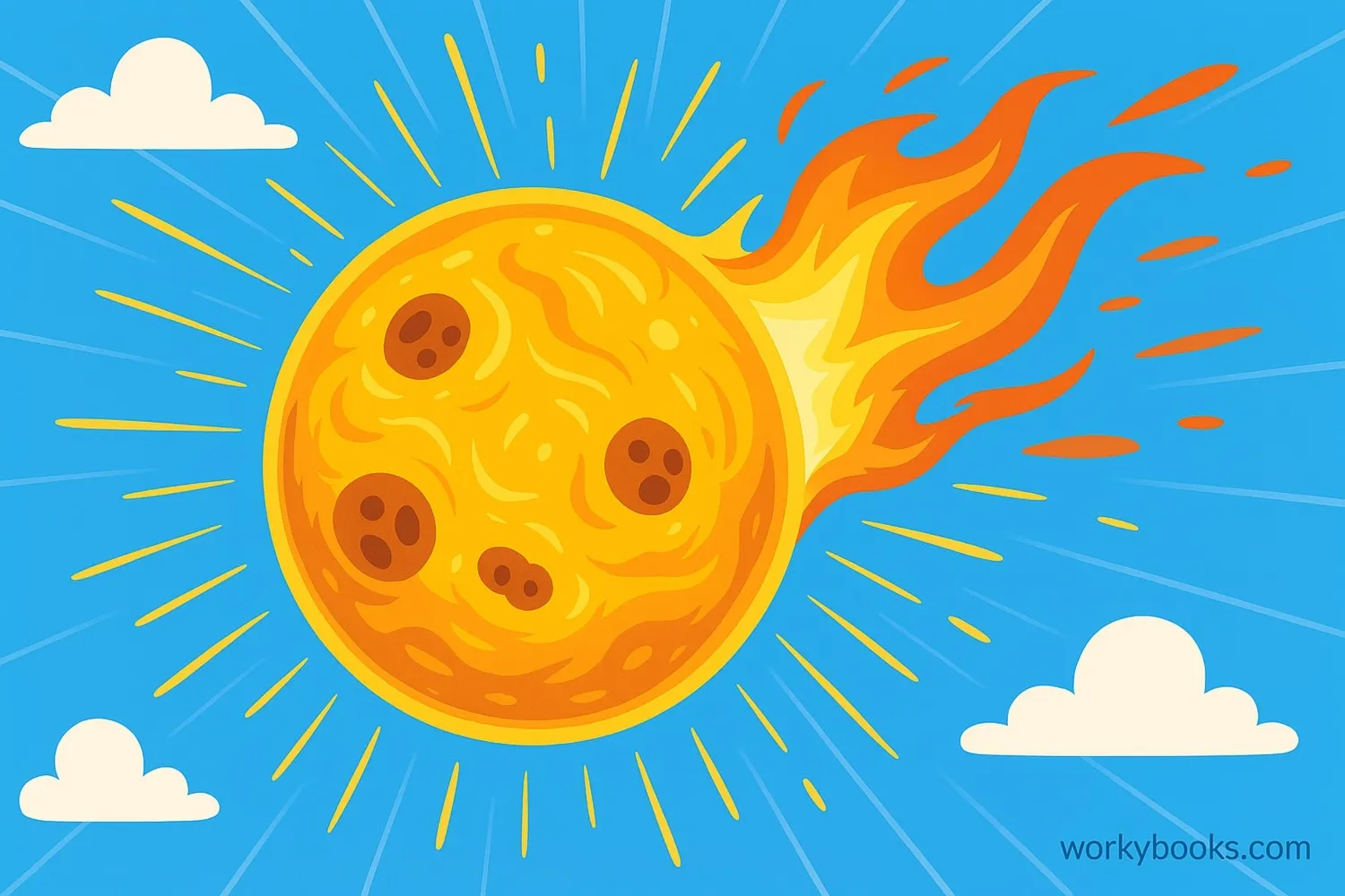 Illustration of a solar flare erupting from the Sun's surface