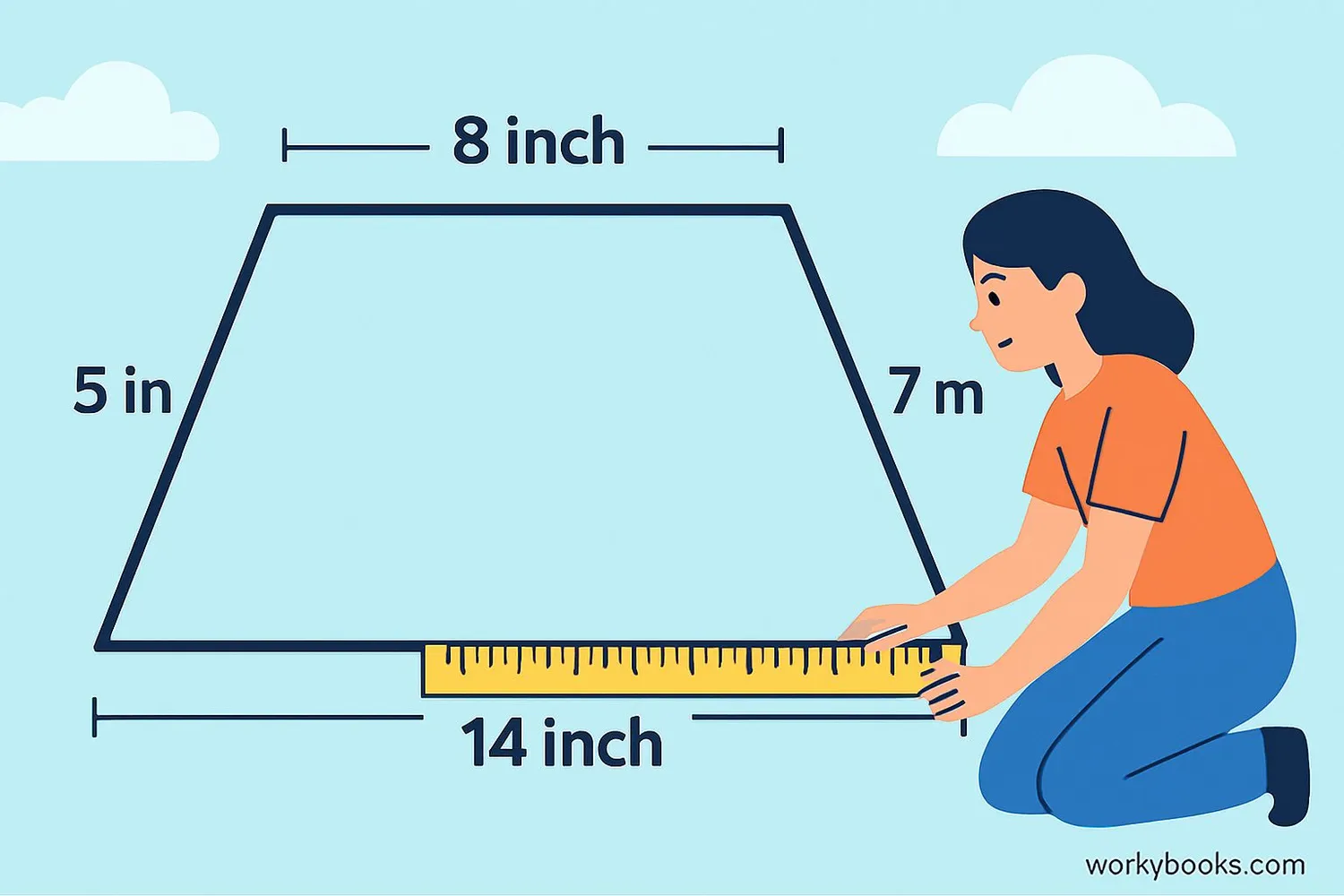 Illustration showing the side for trapezoid