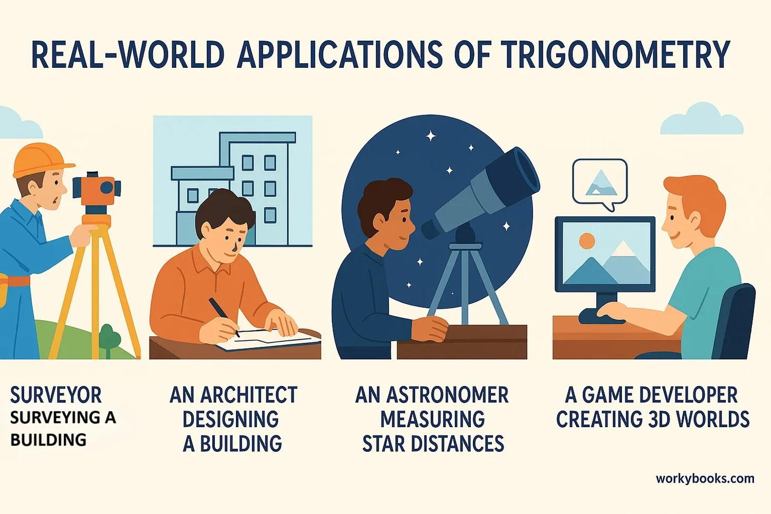 Trigonometry is used in many real-world situations