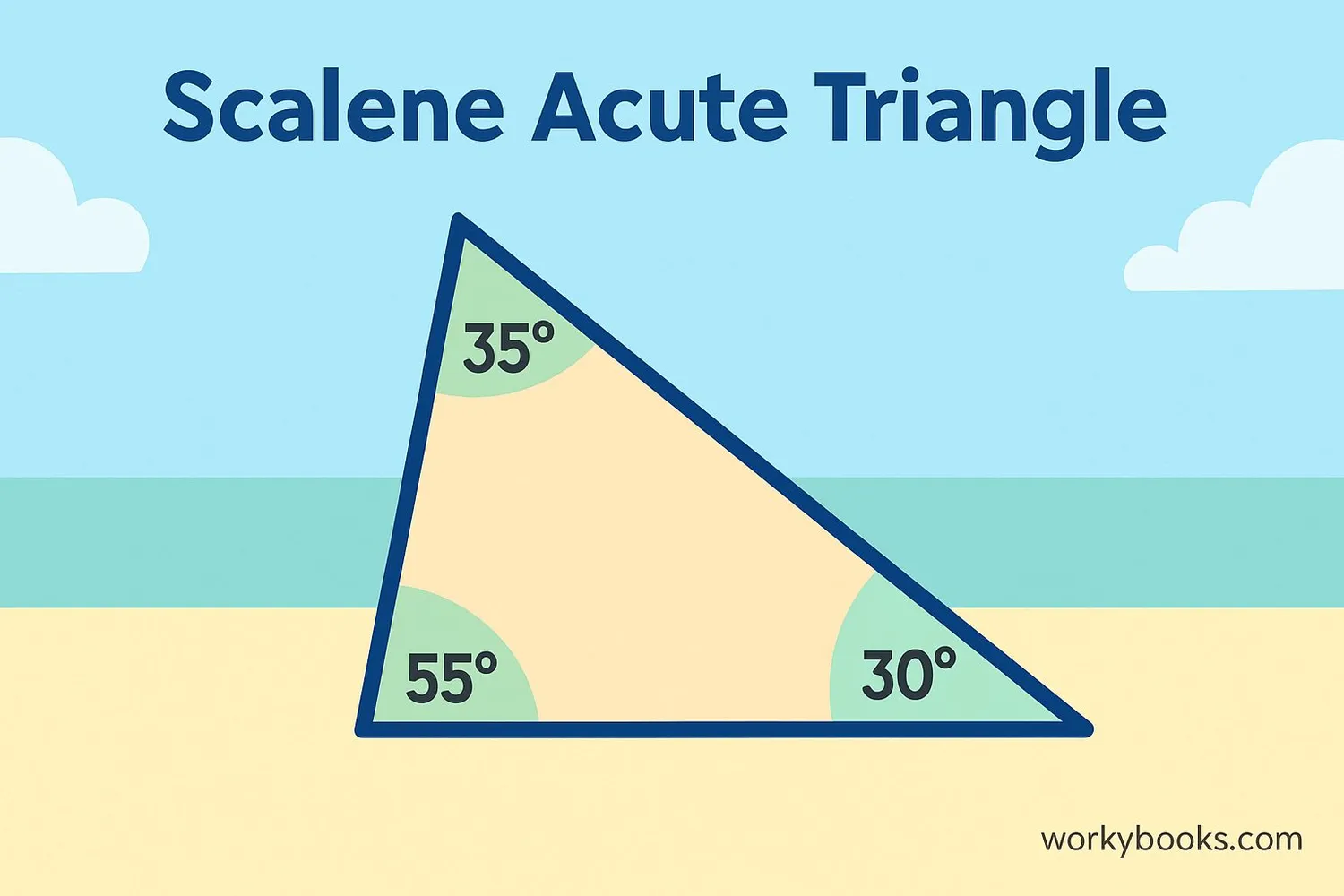 Scalene acute triangle with all different angles