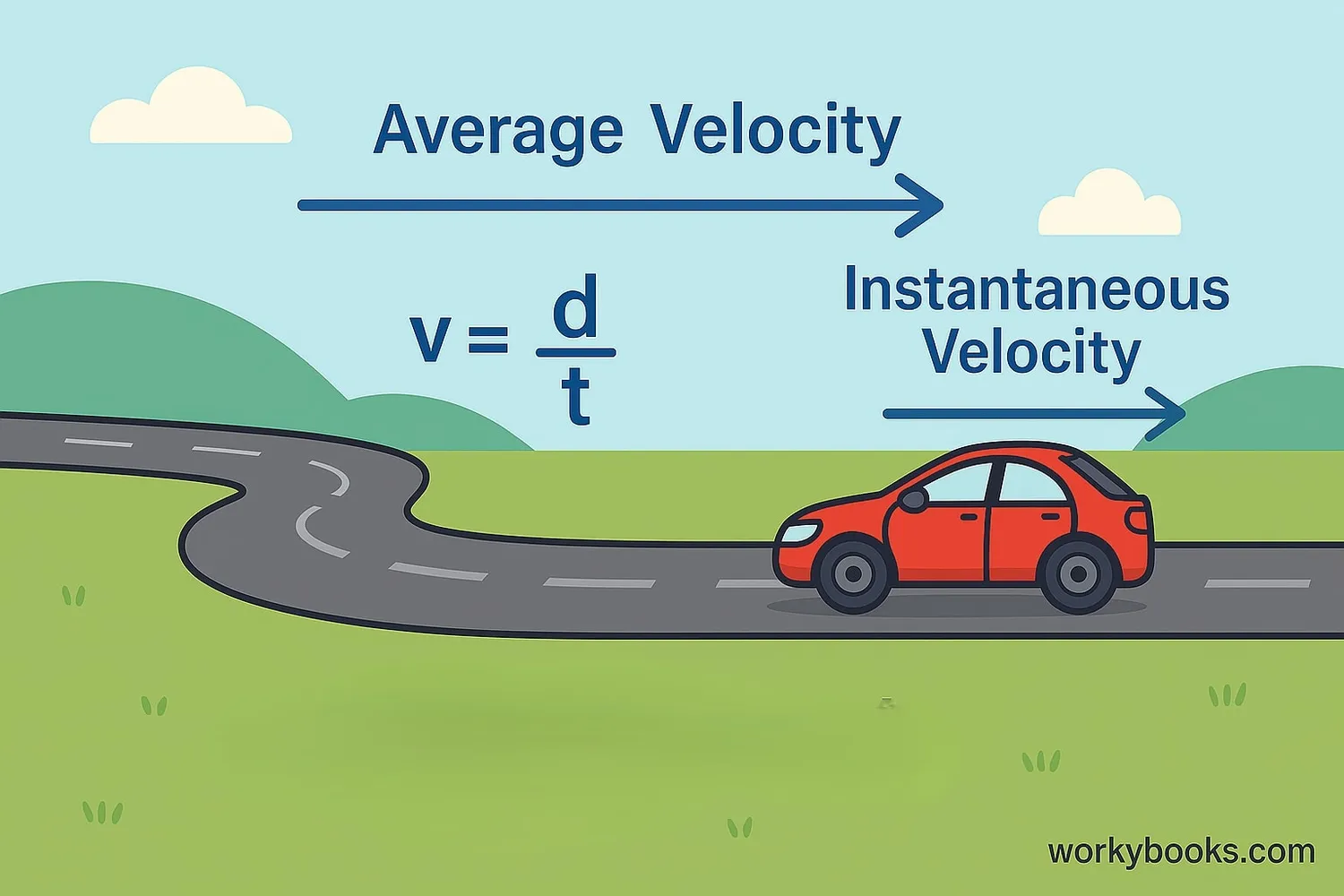 Comparison of average velocity and instantaneous velocity