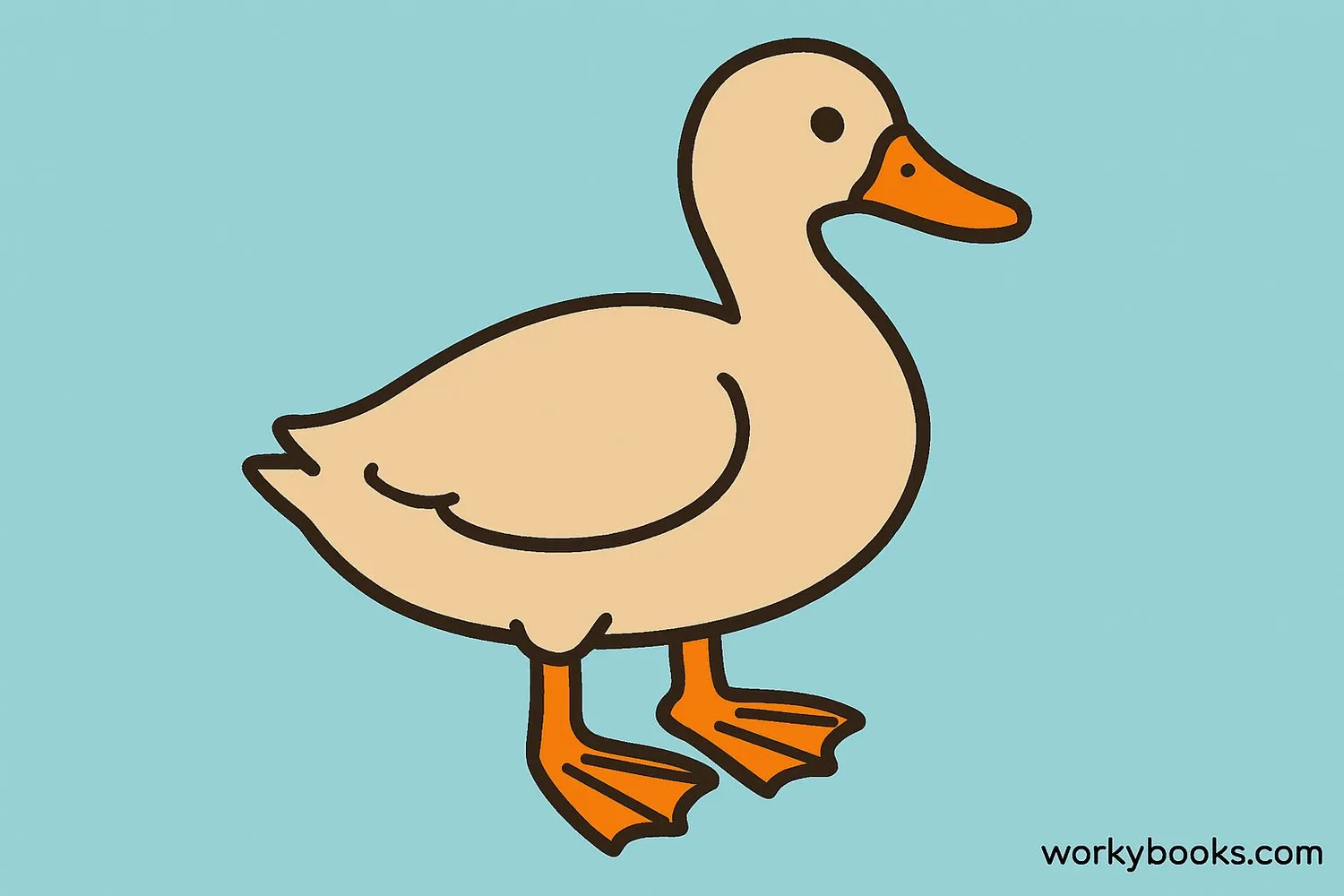 Duck with webbed feet swimming