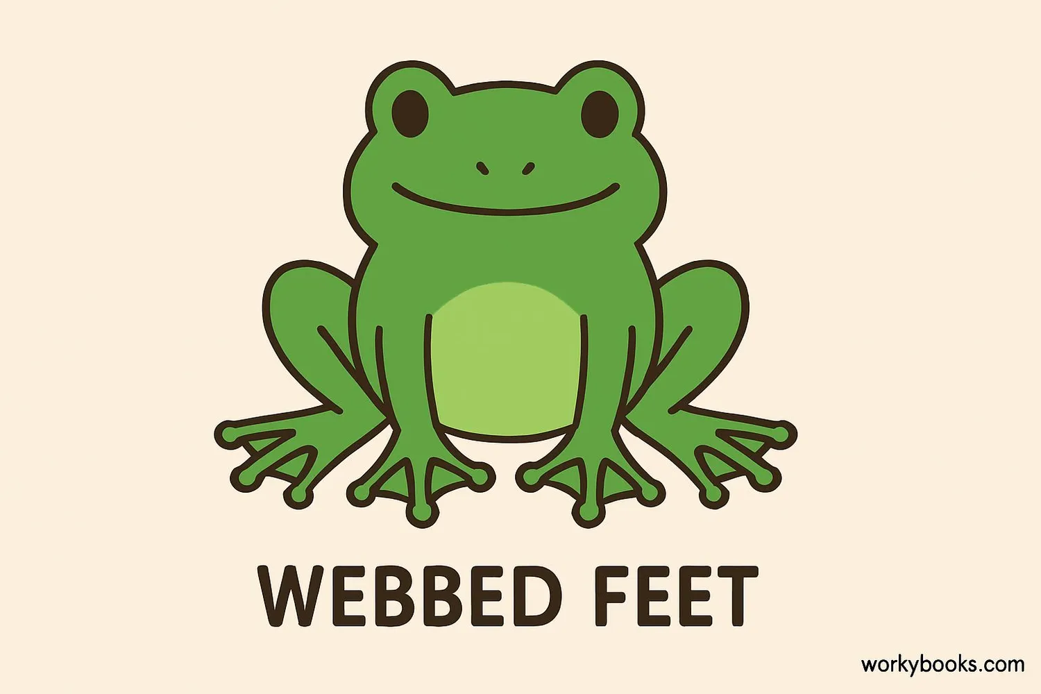 Frog showing webbed hind feet