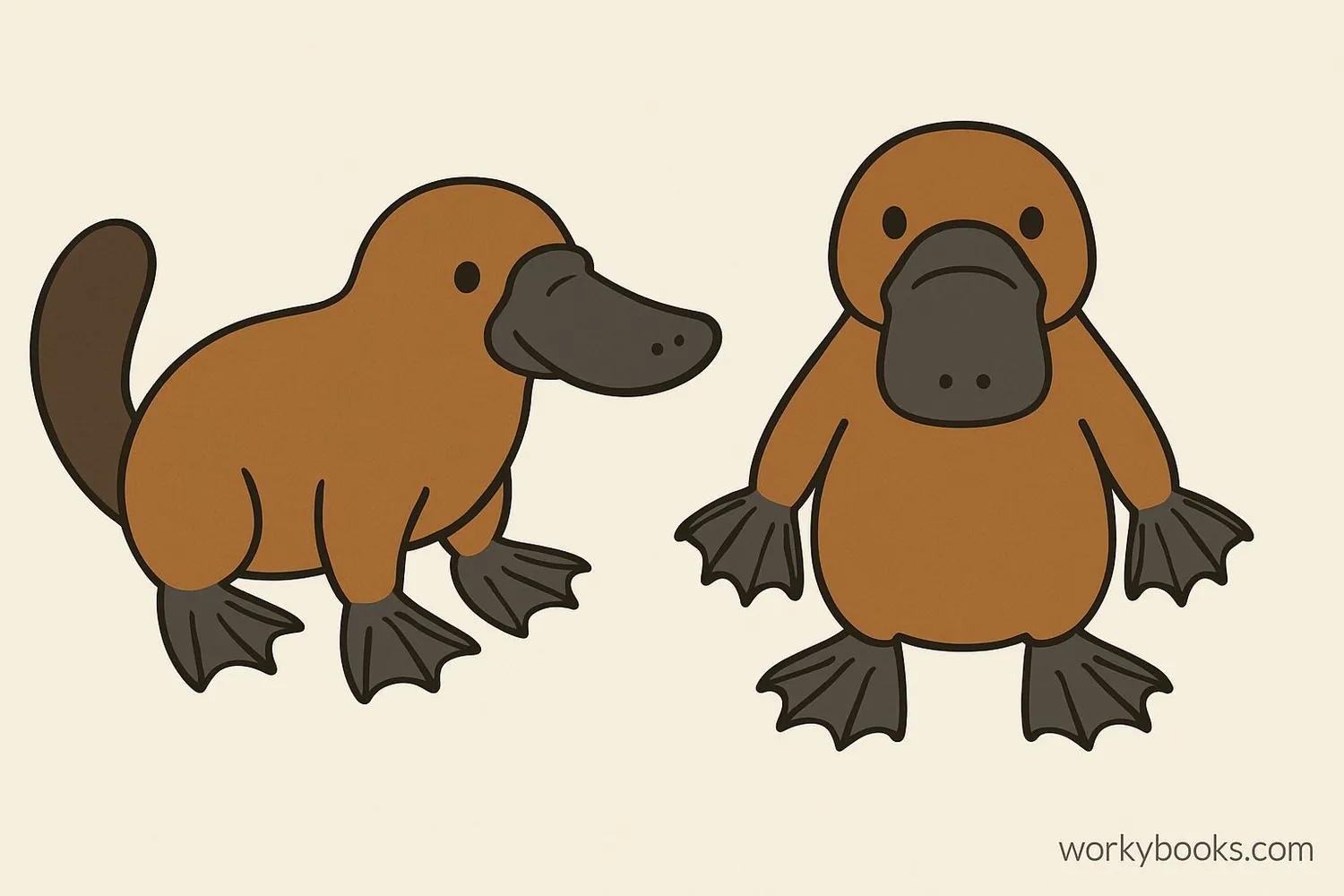 Platypus with webbed feet