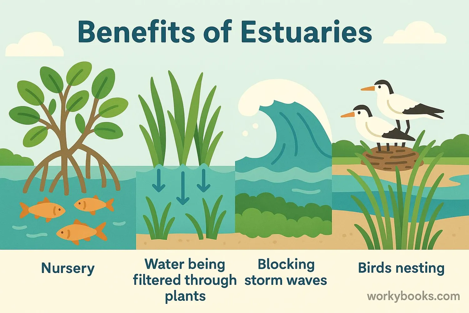 Ecosystem services provided by estuaries