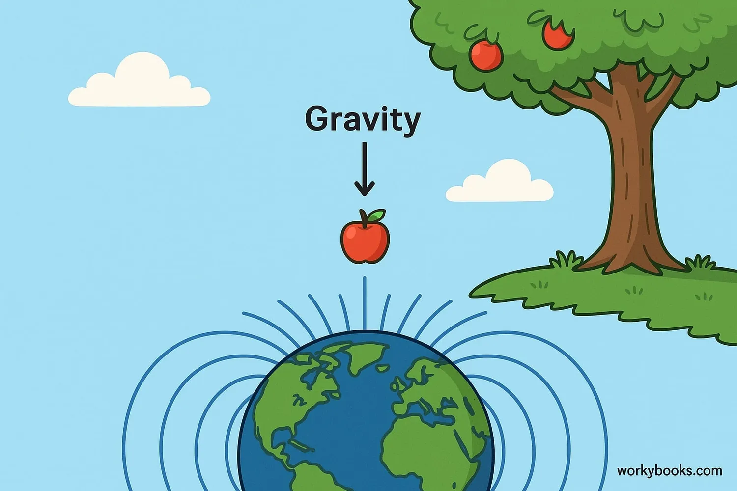 Gravity pulls everything toward the center of the Earth