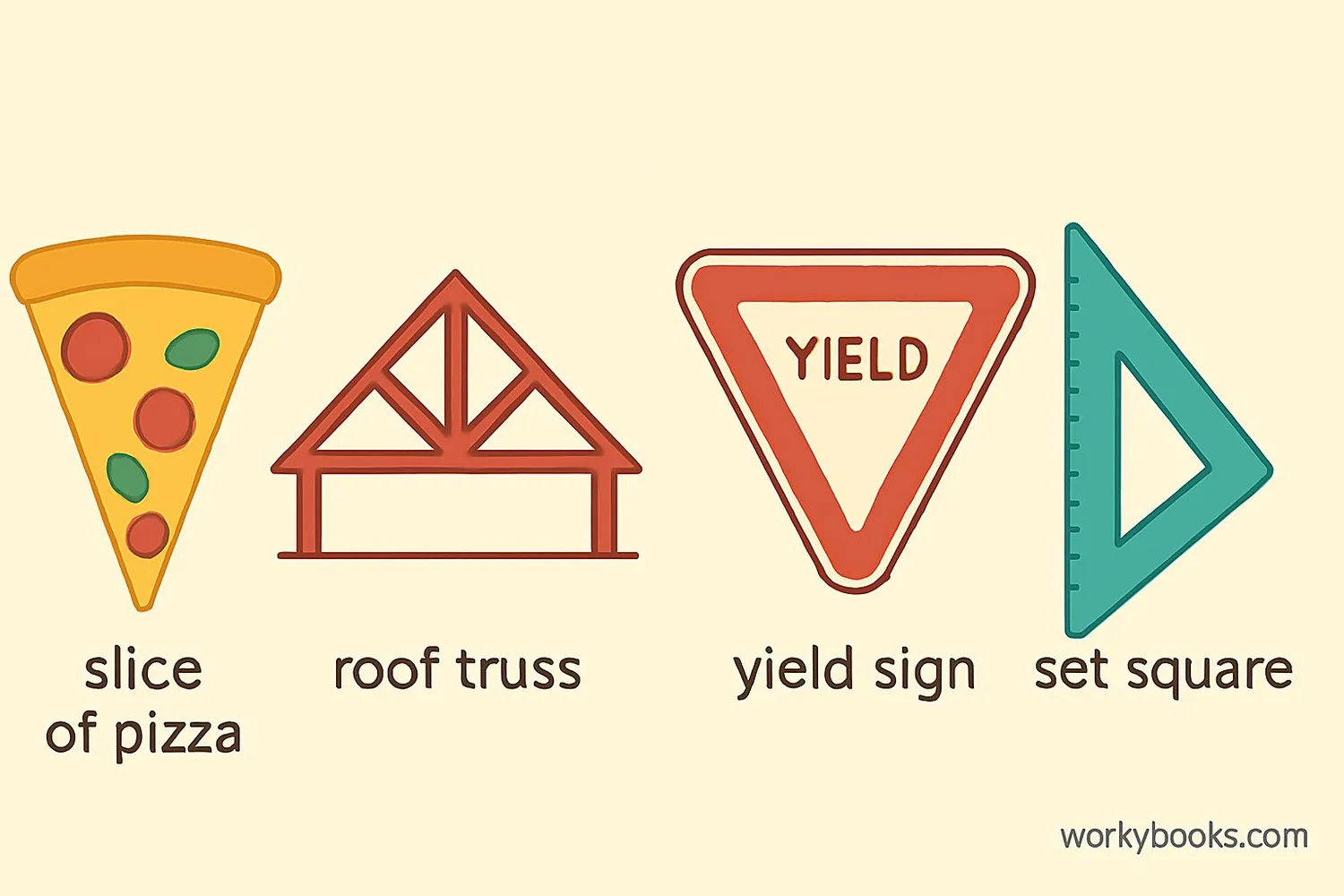 Everyday objects shaped like isosceles triangles