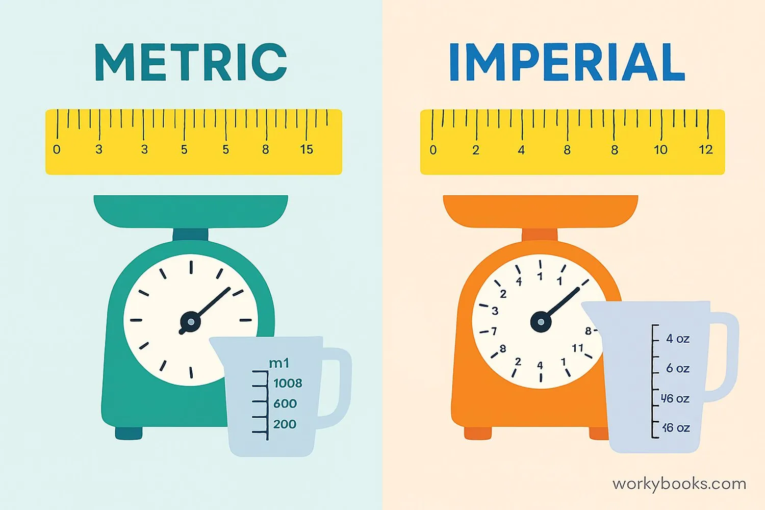 Comparison of metric and imperial measurement tools