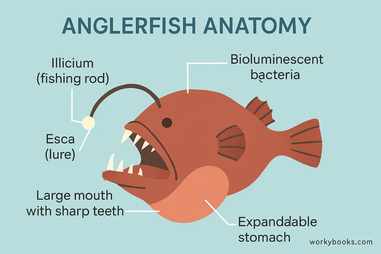 Detailed anatomy of an anglerfish