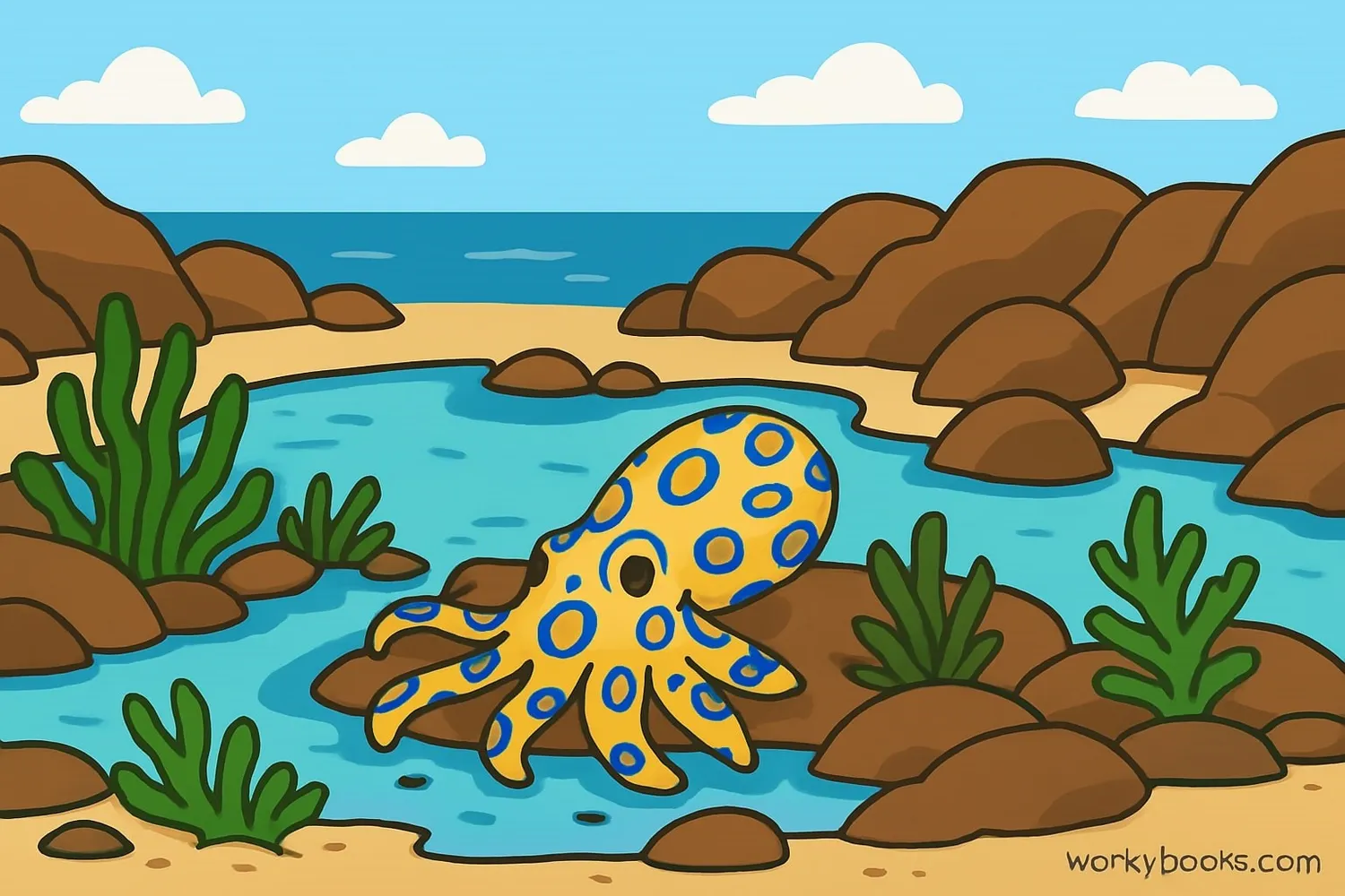Tide pool habitat of the blue-ringed octopus