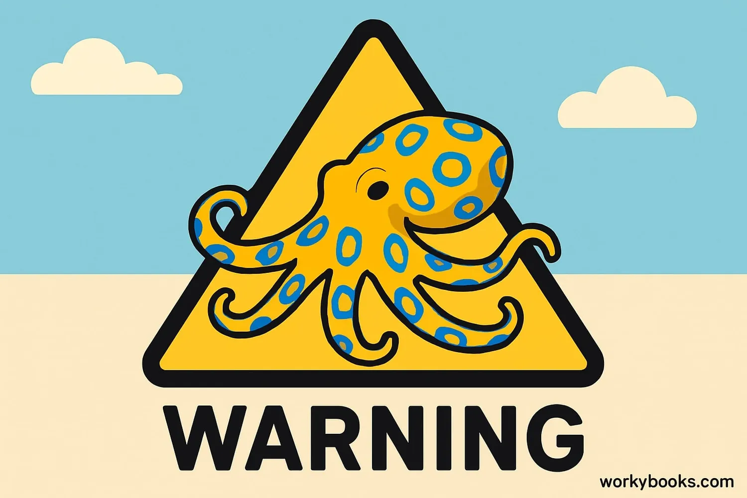 Warning display of blue-ringed octopus