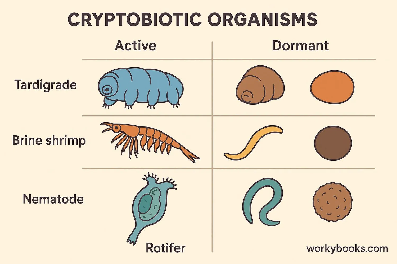 Organisms that use cryptobiosis