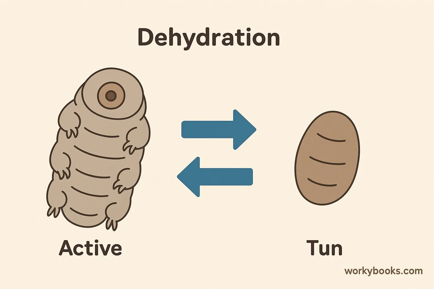 Tardigrade transitioning to cryptobiotic state
