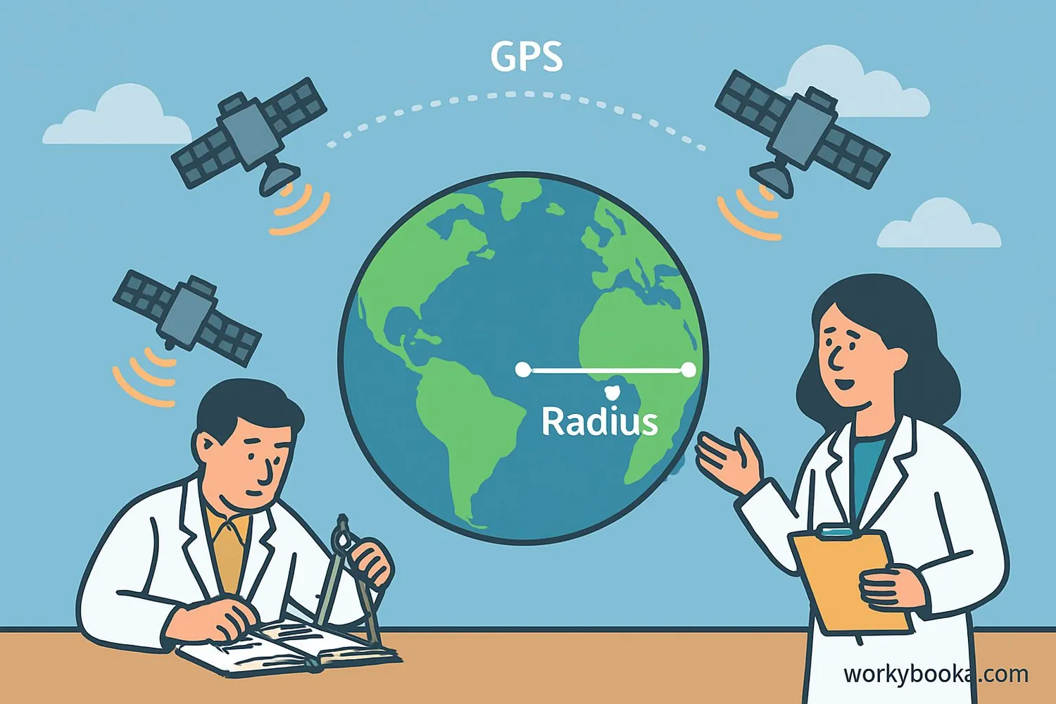 Illustration showing applications of Earth's radius measurement