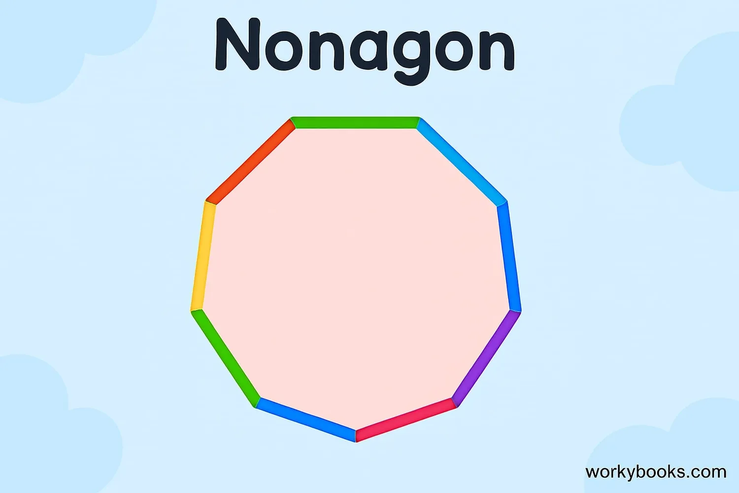 Visual representation of a nonagon shape