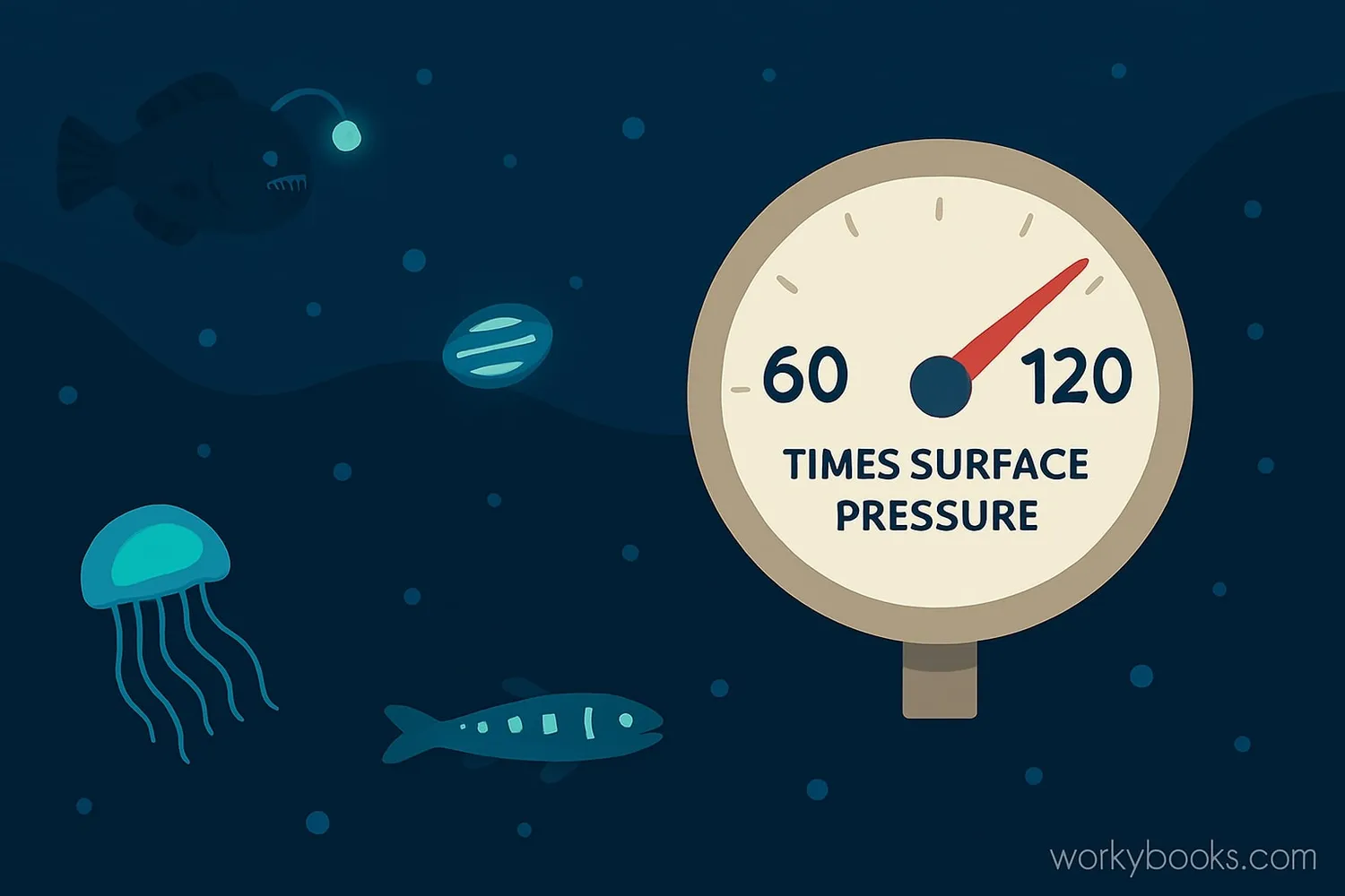 Deep ocean environment showing extreme pressure conditions