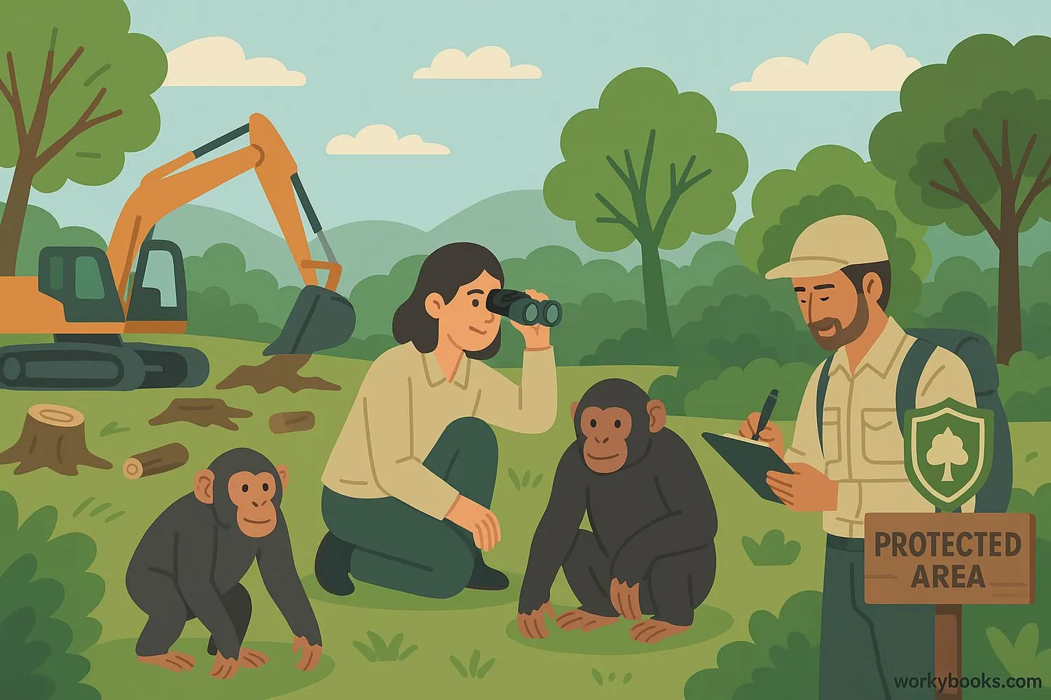 Bonobo conservation efforts illustration
