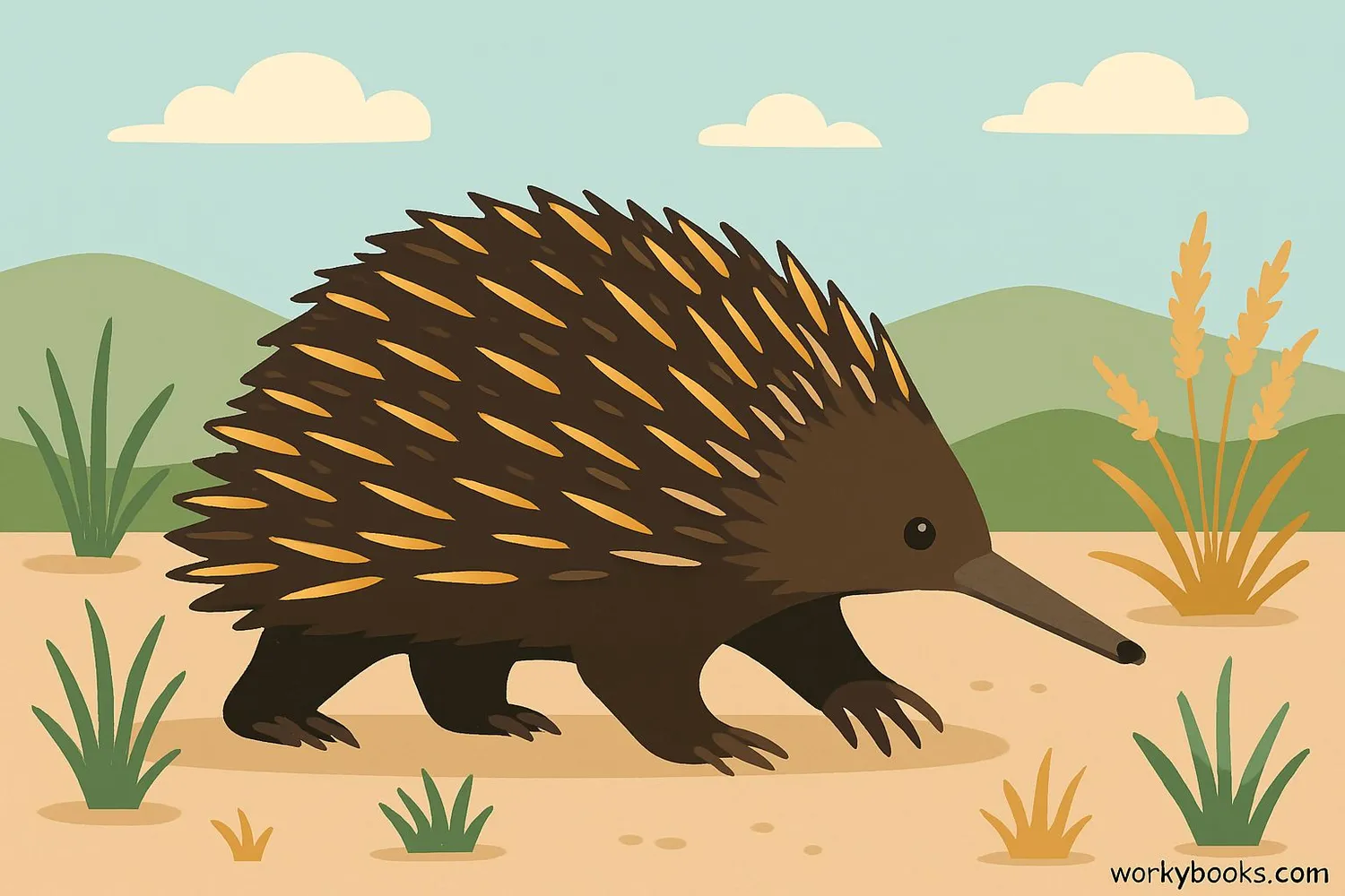 Illustration of an echidna