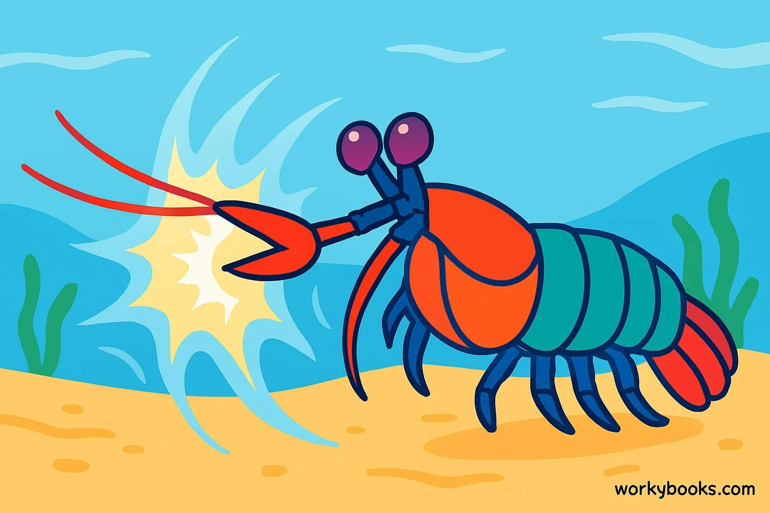 Mantis shrimp striking with its powerful claw