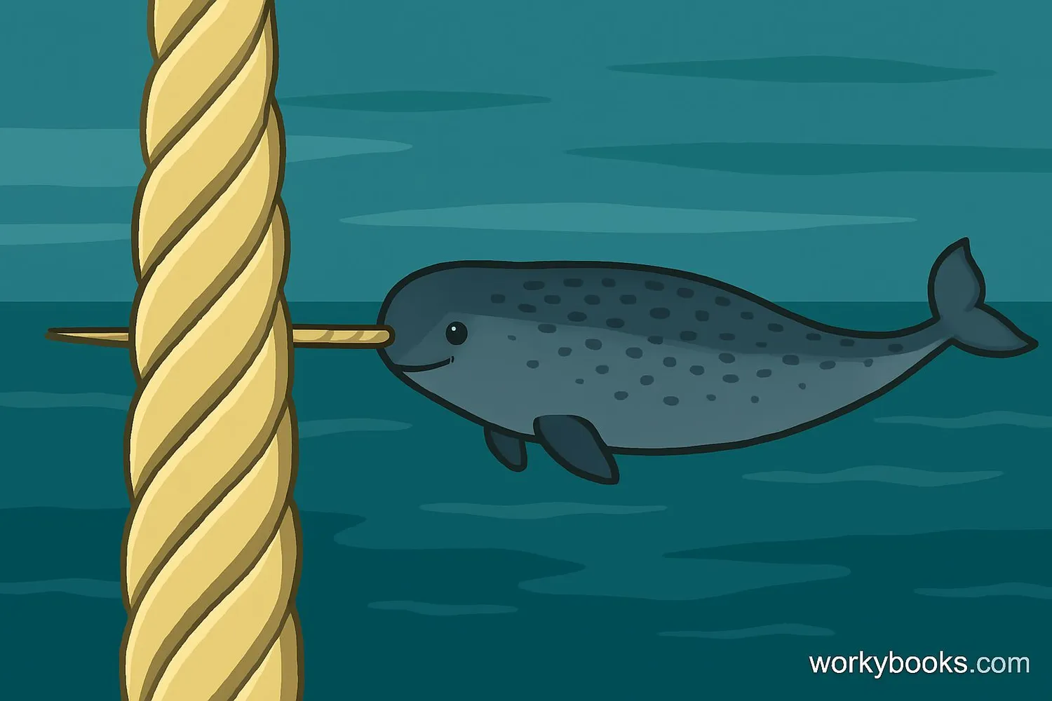 Close-up of a narwhal tusk