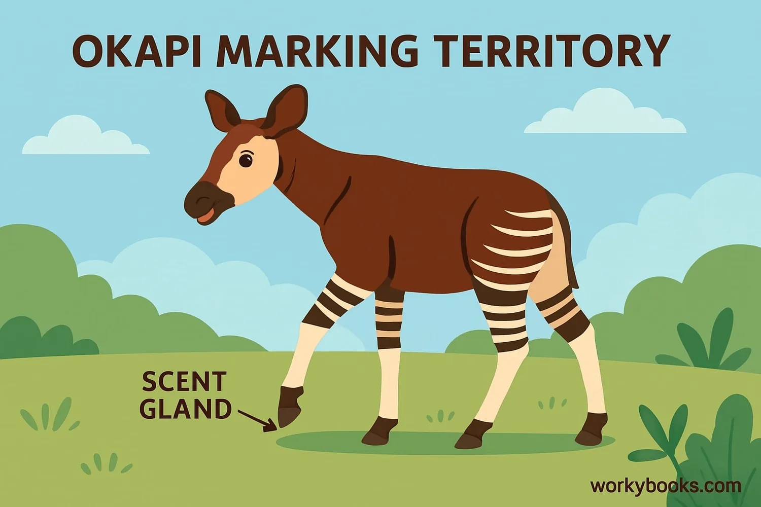 Okapi communication through scent marking