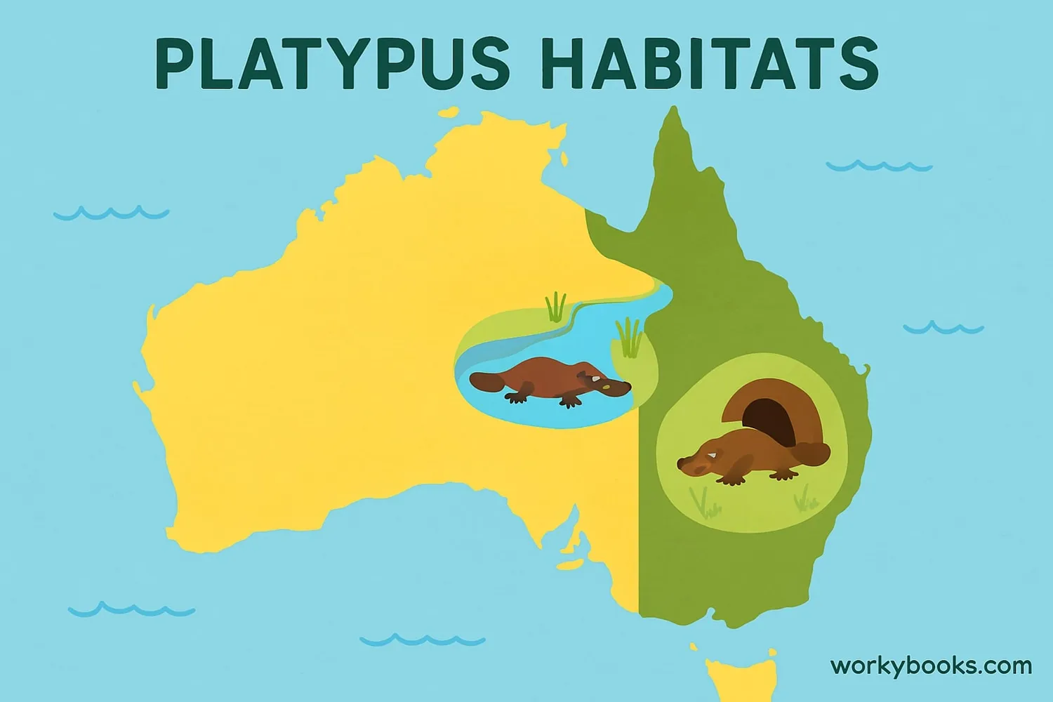 Platypus habitat in eastern Australia